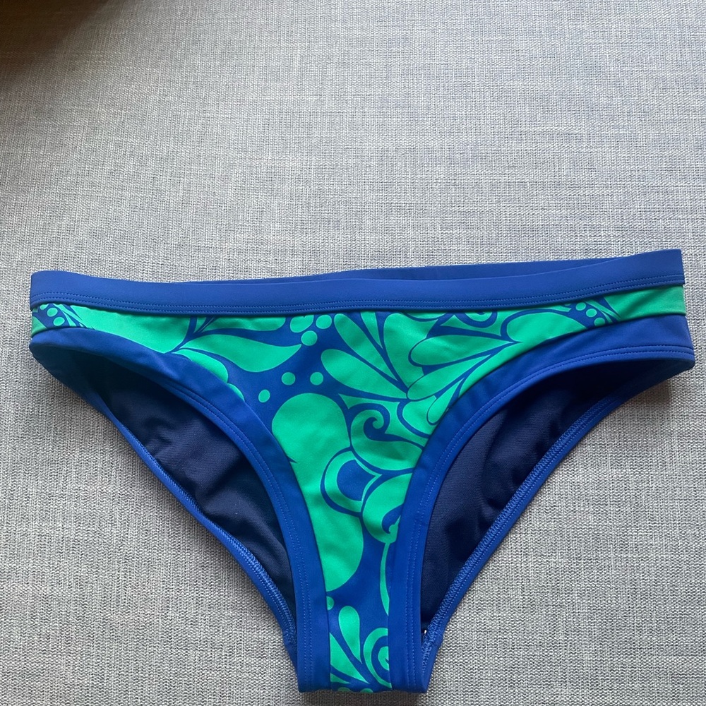 Boden Blue and Green Floral Bikini Bottoms